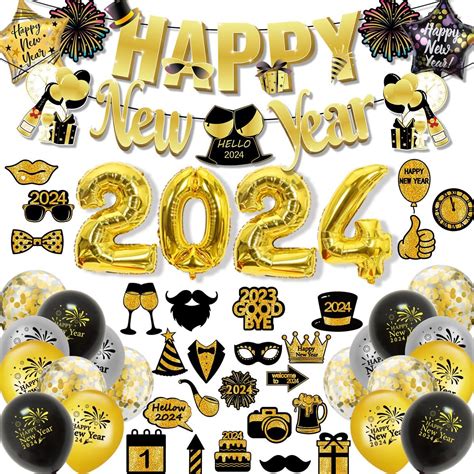 Buy Happy New Year Decorations 2024 Kit 49 Pcs Happy New Year Party