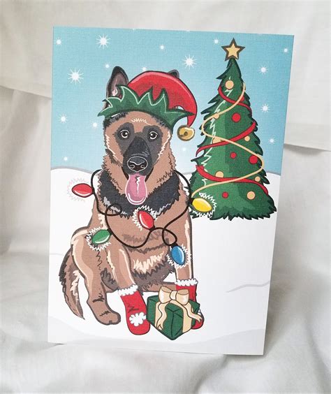 Christmas German Shepherd Greeting Card Choose Your Fur Etsy