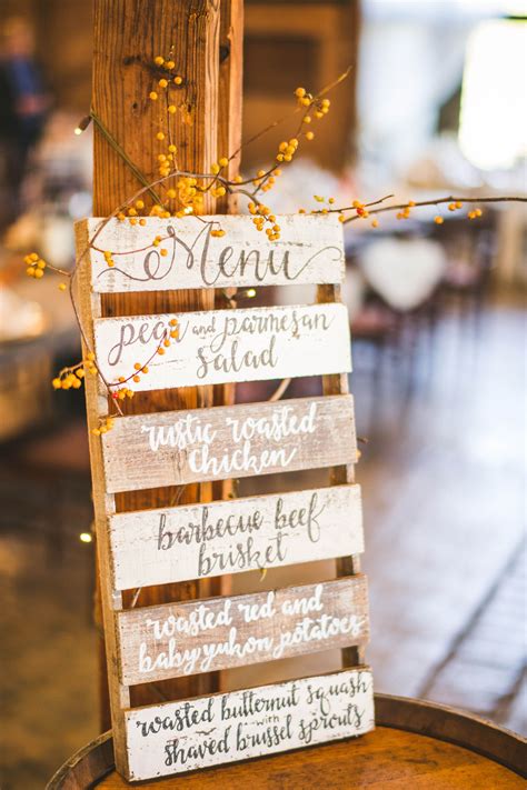 Shop beautiful wedding menu cards that are easy to customize. rustic autumn wooden wedding menu sign | Wooden wedding, Wedding menu, My wedding