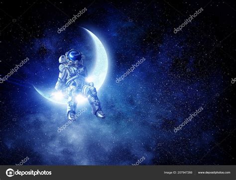 Astronaut Sitting On Moon