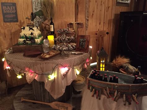 Fishing and hunting grooms table Fishing Wedding, Boat Wedding