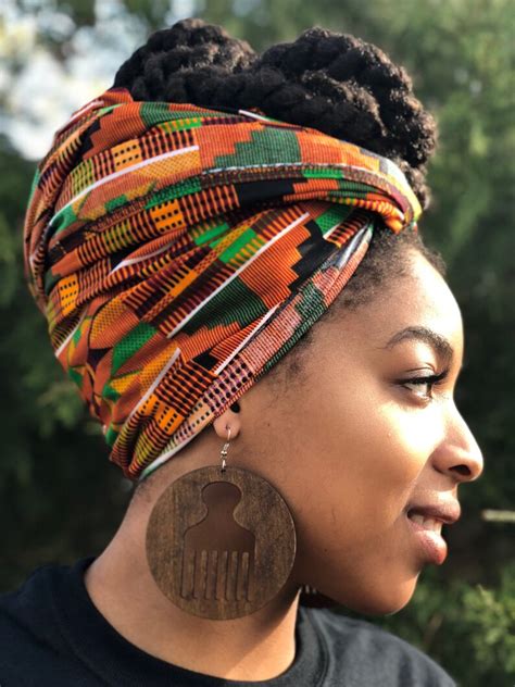 kente print headwrap etsy