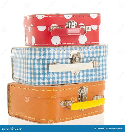 Colorful Suitcases Stacked Stock Image Image Of Luggage 108660671