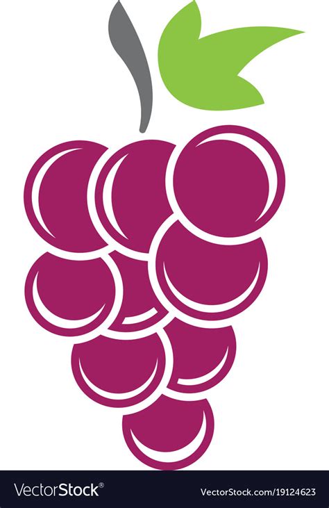 Grapes Logo Template Icon Royalty Free Vector Image