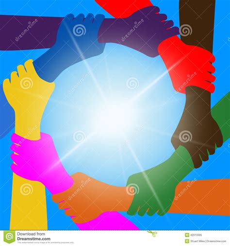 Holding Hands Indicates Unity Friends And Togetherness Stock Illustration - Image: 42013305