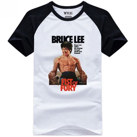 Summer Style Chinese Kung Fu T Shirts Bruce Lee Printed Cotton T Shirt Men High Quality Kung Fu