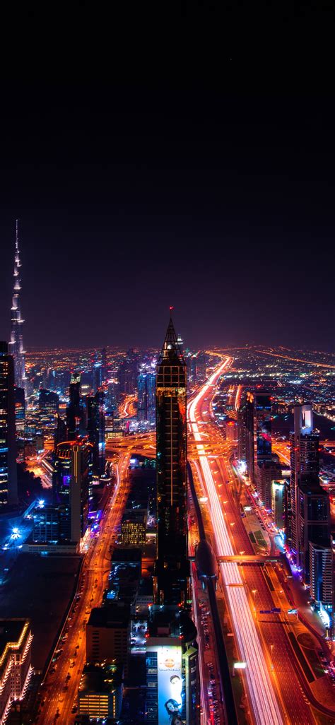 1125x2436 Dubai Cityscape Buildings Lights 8k Iphone Xsiphone 10