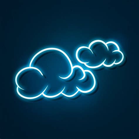 Download Premium Psd Image Of Blue Neon Clouds Sticker