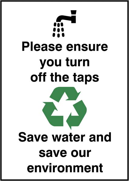Turn Off The Taps Save Waterenvironment Sign Seton
