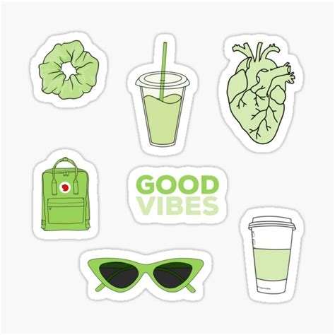 Vsco Sticker Pack Green Sticker For Sale By Kouest Redbubble