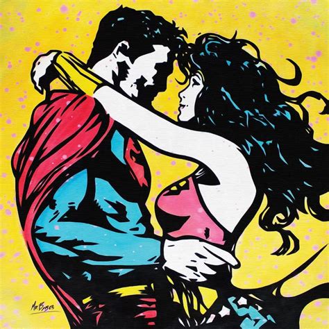 When A Superman Loves A Wonder Woman Canvas Wall Art By Mr Babes Icanvas