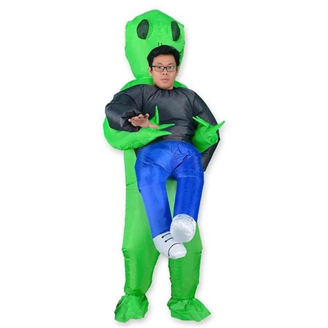 Alien Mascot Costume Green Alien Carrying Human Adult Etsy