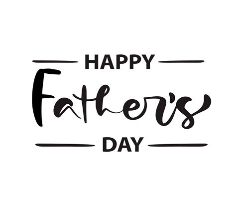 Happy Father S Day Lettering Black Vector Calligraphy Text Modern