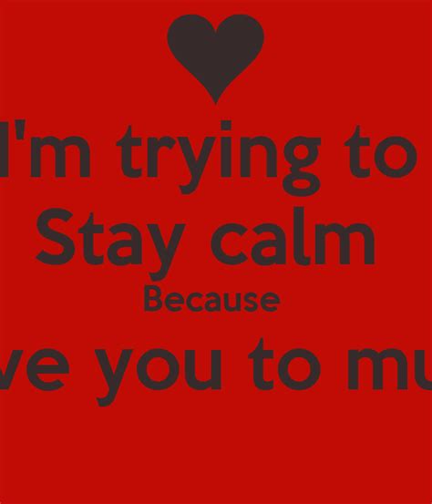 Im Trying To Stay Calm Because I Love You To Much Poster Harry