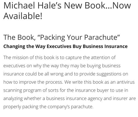 Find and reach hales insurance agency inc's employees by department, seniority, title, and much more. Michael Hale's New Book… Now Available | Clairmont Advisors LLC