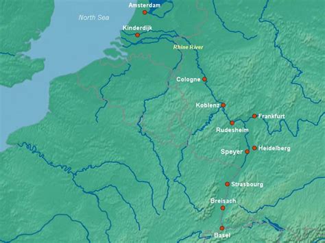 Rhine River Map Europe