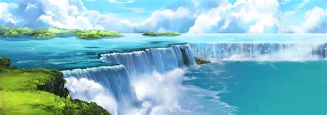 Anime Waterfall Wallpapers Wallpaper Cave