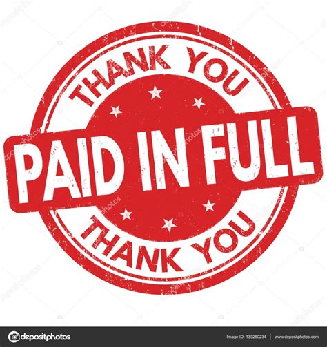 Paid In Full And Thank You Sign Or Stamp — Stock Vector © Roxanabalint