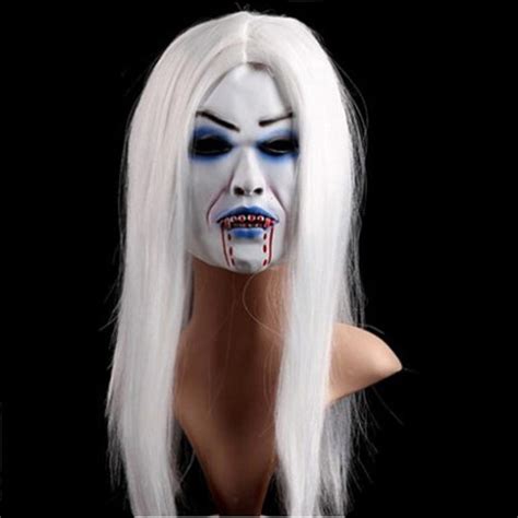 Halloween White Zombie Ghost Face Mask Costume 2 Costume Party World