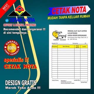 Jual Cetak Nota Custom Ncr Ply Folio Buku Indonesia Shopee