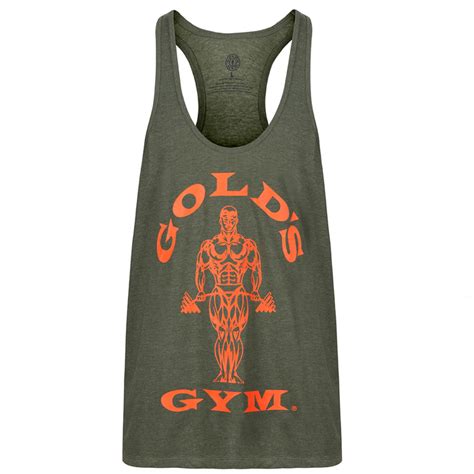 Receive gold's gear email news and offers. Golds Gym Classic Stringer Tank Top Army Marl/Orange ...