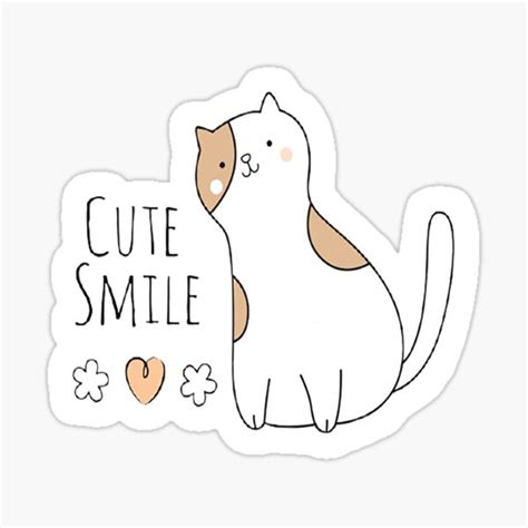 Cute White Cat Sticker Sticker For Sale By Hoooot Redbubble