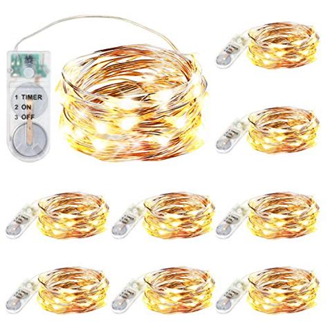 10 Pack 10ft 30 Micro Starry Led String Lightswith Timer
