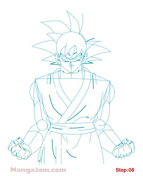 Follow along with our easy step by step drawing lessons. How to Draw Goku Black from Dragon Ball - Mangajam.com