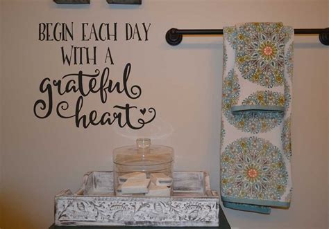 Begin Each Day With A Grateful Heart Decal Custom Vinyl Lettering Wall