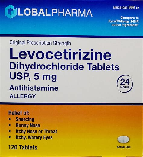 Buy Levocetirizine 5 Mg Tablets Generic Xyzal 120 Count Expiration Date 11 2023 Online At