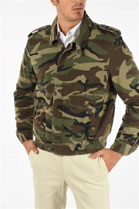 Saint Laurent Lined Camouflage Jacket Men Glamood Outlet