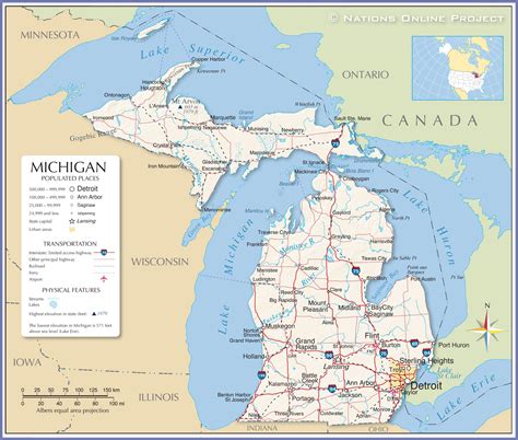 Reference Maps of Michigan, USA - Nations Online Project