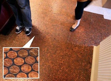 Copper Penny Floor Penny Floor Penny Tile Flooring