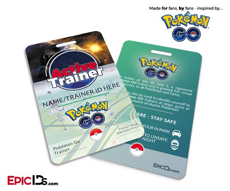 Pokemon Go Inspired Trainer Id Card Personalized Epic Ids