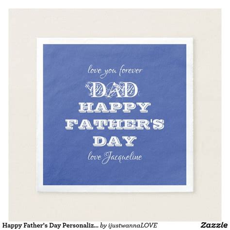 Dad Fathers Day Personalized Name Cute Chic Napkins