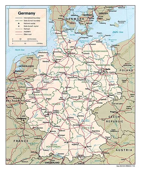 карта германии Германия Карты Германии ФРГ Федеративная республика