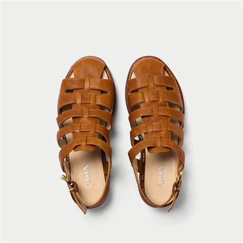 Calla Shoes Olivia Tan Leather Sandal