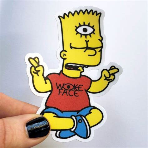 Woke Bart Sticker Bart Simpson Stickers Inspiration