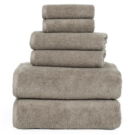 Hastings Home Taupe Cotton Bath Towel Set Hastings Home Bath Towels