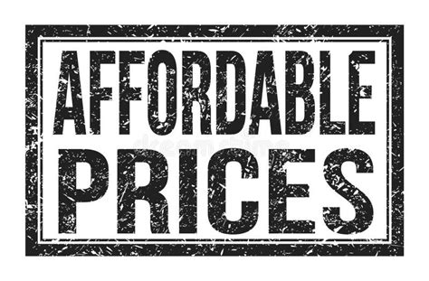 Affordable Prices Words On Black Rectangle Stamp Sign Stock