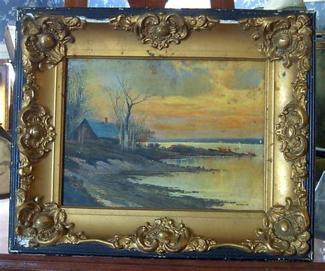 Antique Oil Painting In Gesso Frame From Carolines Collectibles On Ruby