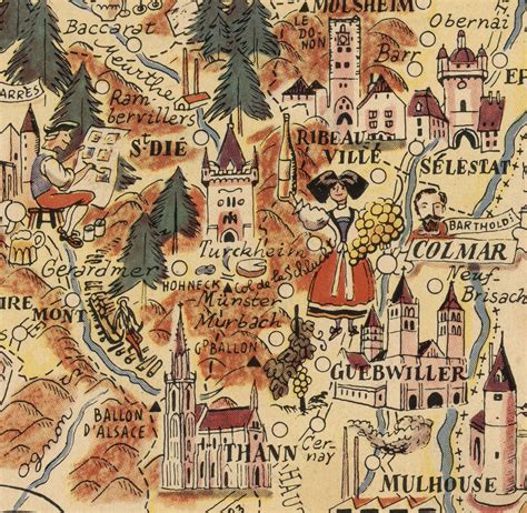 Old Map Of Alsace Lorrainemap Of Francevintage Map Etsy Uk
