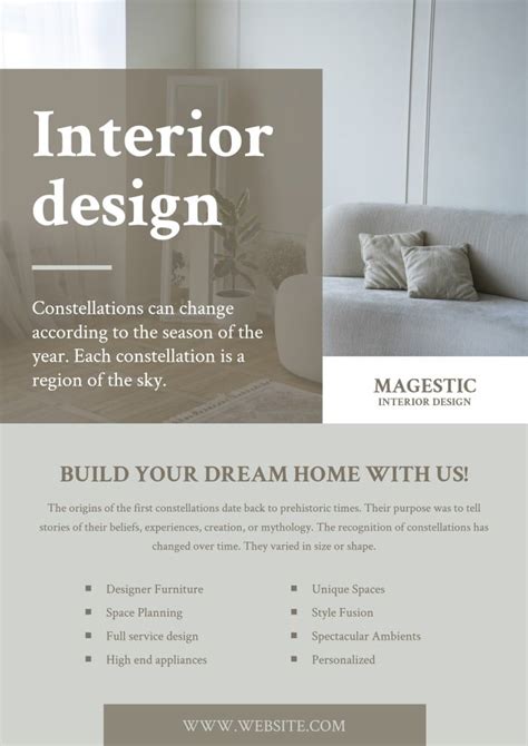 Free Minimalist Majestic Interior Design Poster Template