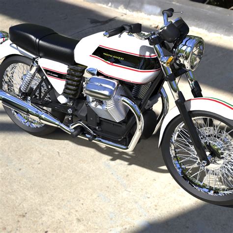 Visually, the new v7 stands out with redesigned side panels and a shorter rear mudguard. Moto guzzi V7 Classic 'touring' | CGTrader
