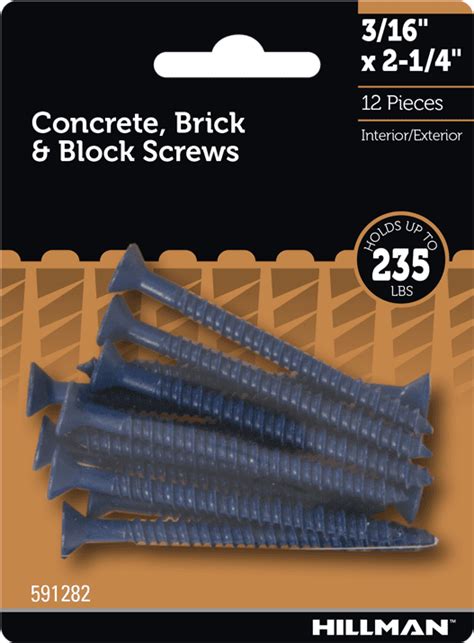 Hillman Concrete Screws Brick And Block Screws 316 X 225 Steel