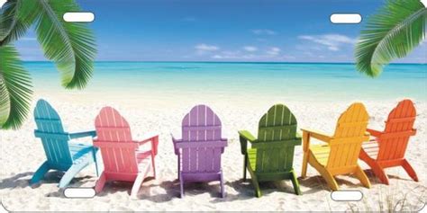 Beach Chairs Tropical Beach Scene Personalized Custom Novelty