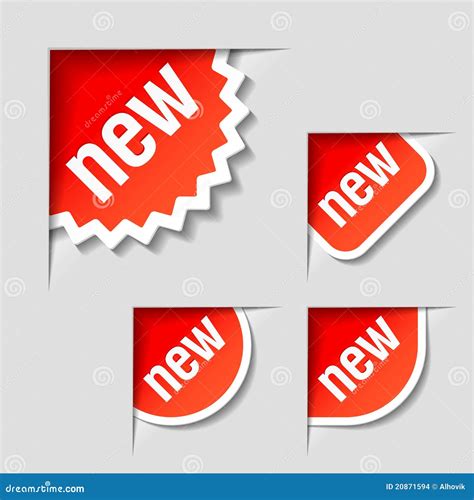 New Labels Stock Vector Illustration Of Product Present 20871594