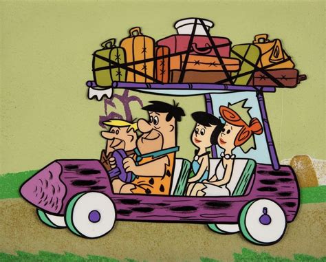 The Flintstones Fred Wilma Barney And Betty Production Cel Setup On