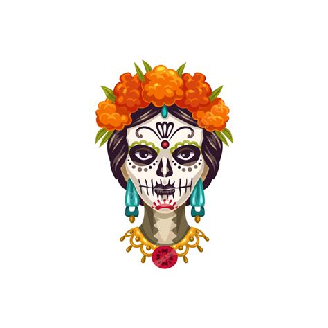 Catrina Skull Vector Hd Images Mexican Woman Face Painted As Catrina