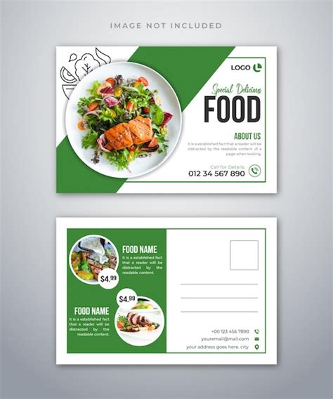 Premium Vector Delicious Food Restaurant Postcard Design Template